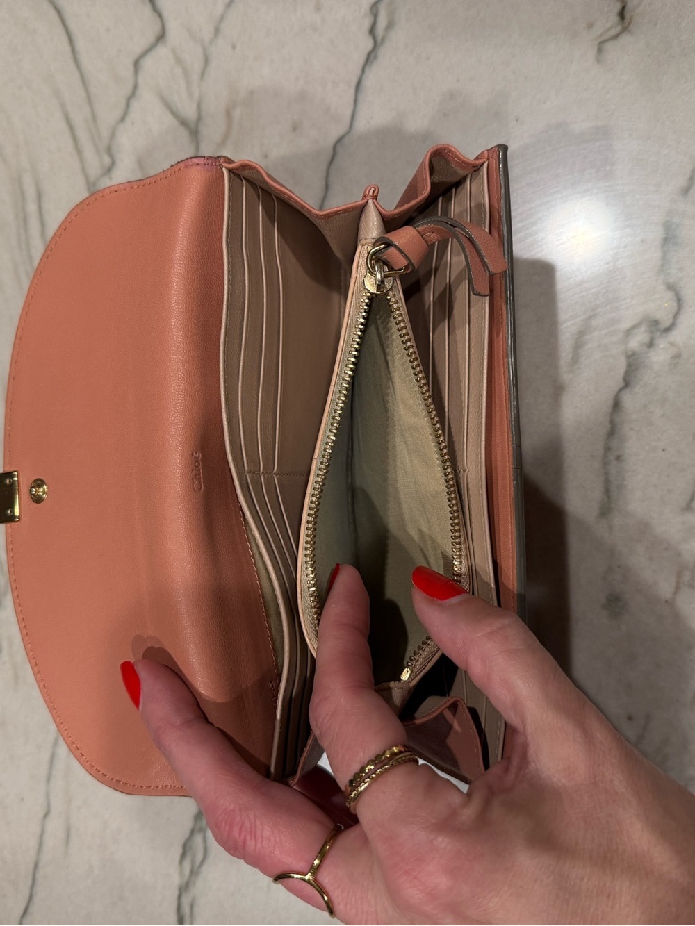 Chloé Georgia Pink Long Wallet Double Flap Gold Hardware Full Set Authentic 2013 - Picture 15 of 16